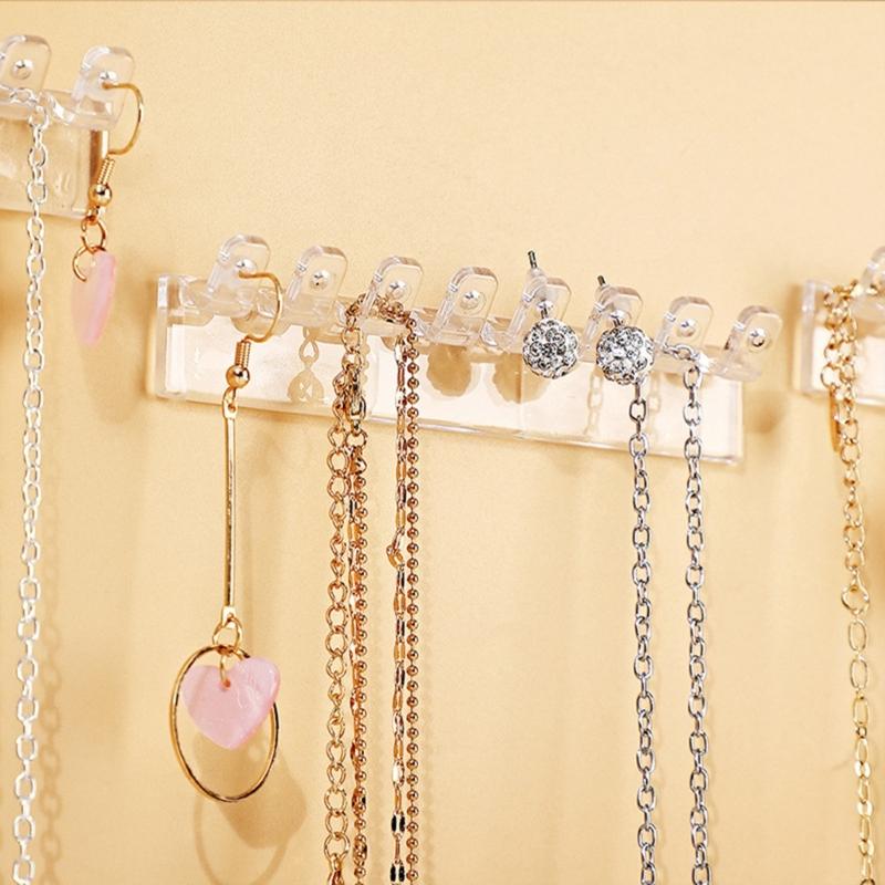 Sturdy Earrings Necklace Holder Wall Mounted Jewelry Organizers with Hooks for Necklaces Bracelets and Rings Display