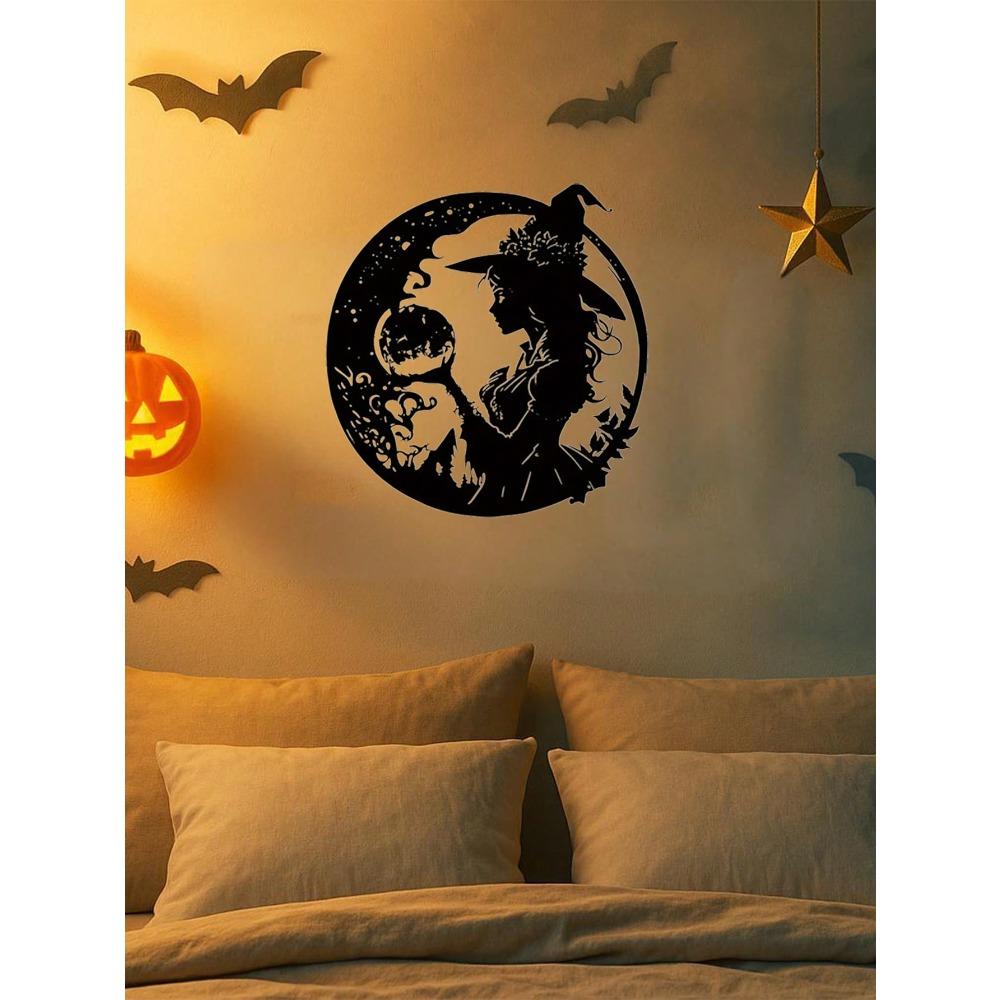 Metal Wall Art Witch Decoration for Kids Room, Nursery, Kindergarten, Living Room Modern Home Ornament