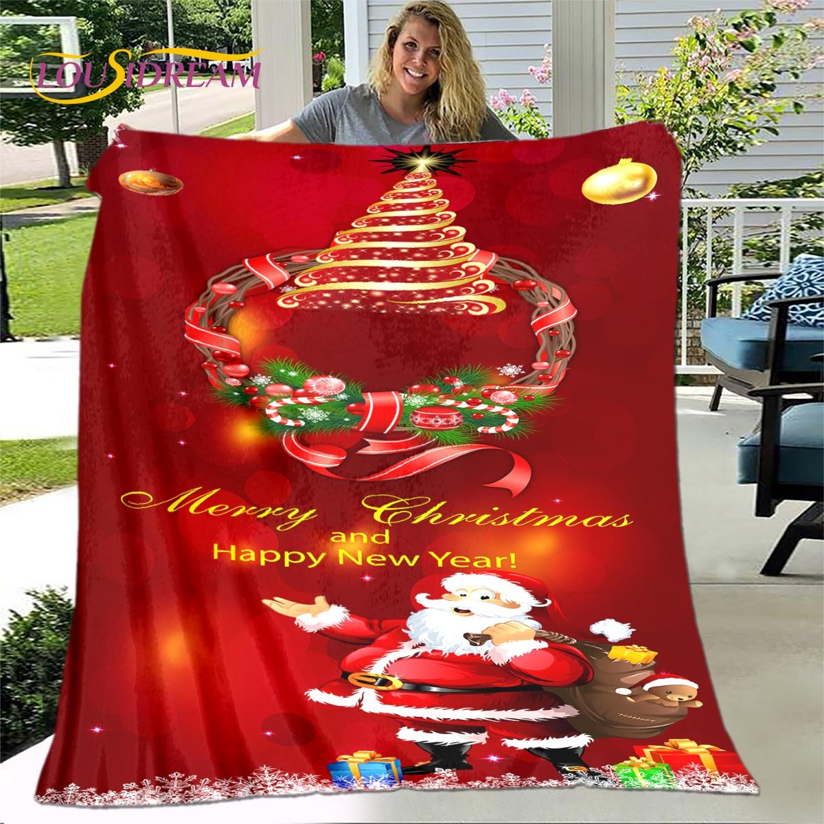 

Новое рождественское одеяло, фланелевое одеяло, рождественское украшение, теплое одеяло для гостиной, спальни, кровати, дивана, подарки