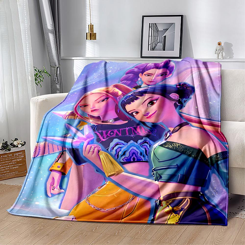 K-pop Demon Hunters Blanket Soft Warm Cozy Great for Bed Chair Livingroom Four Seasons Universal Stylish Decor Best Holiday Gift for Friends Family