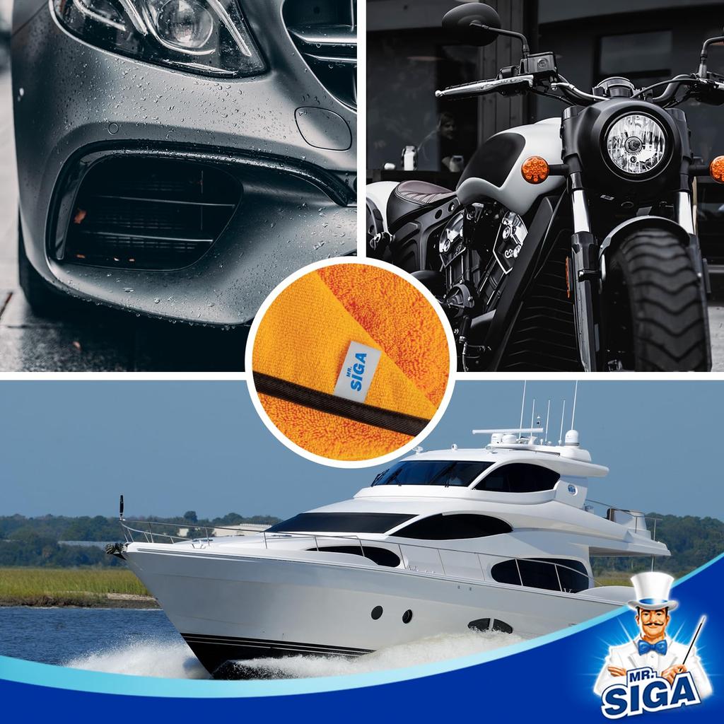 Autowaschtücher 6er-Pack Dicke Mikrofaserlappen für Autowäsche und Haushaltsreinigung MR.SIGA (60x40cm) - -