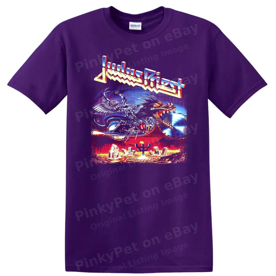 Metal Band Graphic T Shirt Fantasy Art w/ Dragon and Wings Tee