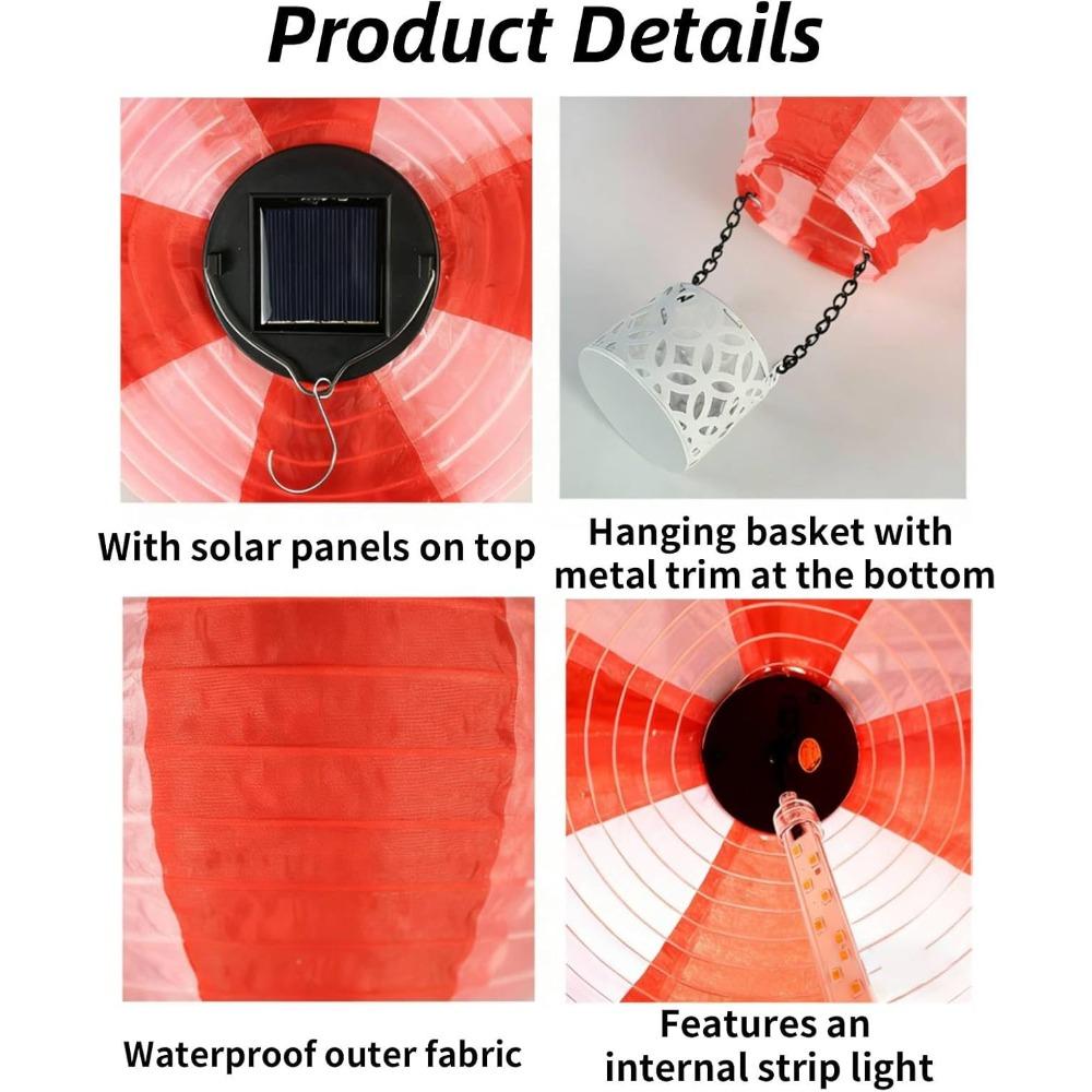 Hot Air Balloon Solar Lantern,Flickering Flame Hanging Solar-Powered LED Lights for Garden Decor,Waterproof Decorative Lights