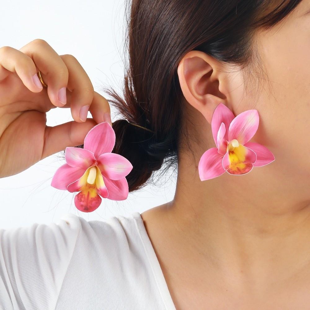 Exaggerated Flower Stud Earrings Korean Style Bohemian Dangle Earring  Wedding