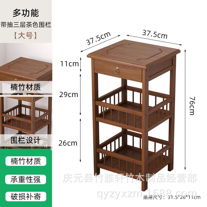 Modern Bamboo&Wooden Plant Stand-Living Room Corner Shelf with Storage Multi-Tiered Flower Pot Holder for Balcony & Indoor Decor