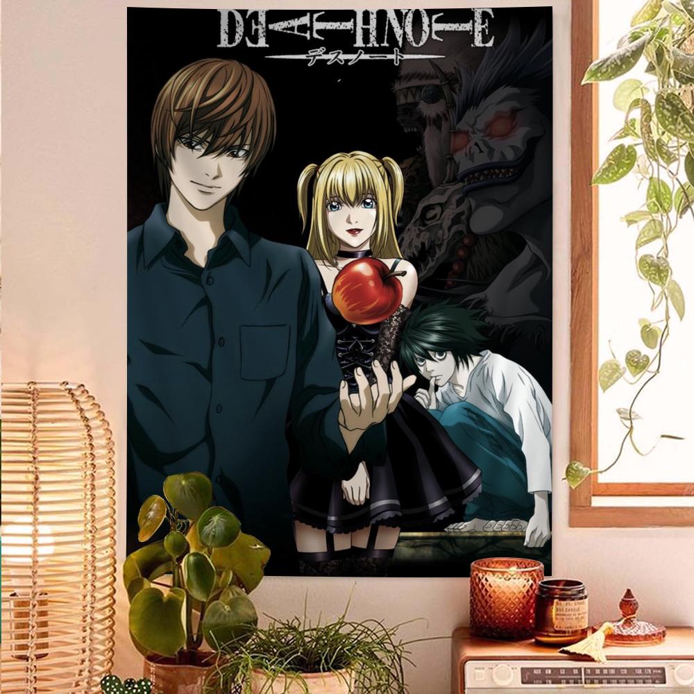 Anime Death Note Poster Manga Dragon Cartoon Tapestry Art SciFi Room Decor Wall Hanging for Bedroom Living Room Dorm Design
