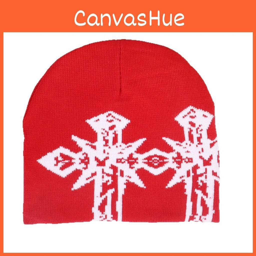 Cross Double Pattern Knitted Cap With Breathable Warm Hat Unisex Gift Fashion