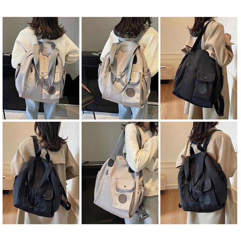 Nylon Backpack Purse for Women Fashion Ladies Shoulder Bag with Multiple Pockets Large Capacity Travel Daypacks Bags