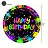 Multi-Color Glow in the Dark Fringe Curtain Fluorescent Macaron Streamers Curtain Photo Booth Backdrop Neon Birthday Party Decor