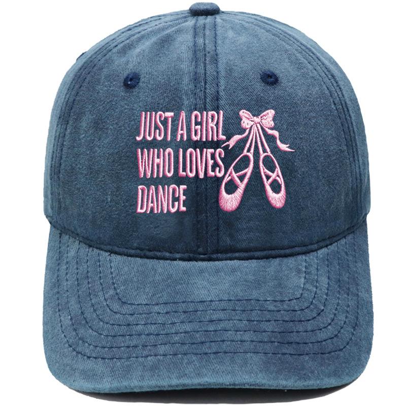 Bow Dance Shoes Letter Embroidery Baseball Cap Washed Retro Dad Hat Men's and Women's Casual Versatile Sun Hat