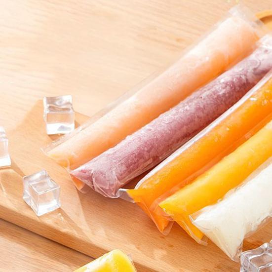 100 Pcs Disposable Popsicle Bag with Funnel Transparent Freezer Tubes for Healthy Snacks Yogurt Sticks Juice Smoothies Easy