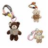 Bow Pearl Plush Bear Keychain Funny Key Ring Lovely Furry Bear Pendant  Bag Key Decor