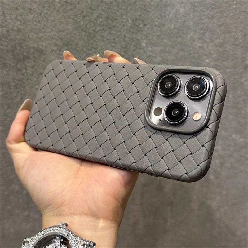 

Роскошный дышащий сетчатый охлаждающий чехол с тканым узором для iPhone 15 14 13 12 11 Pro Max 15Plus ультратонкий мягкий силиконовый чехол BV Grid For iPhone 15 pro max
