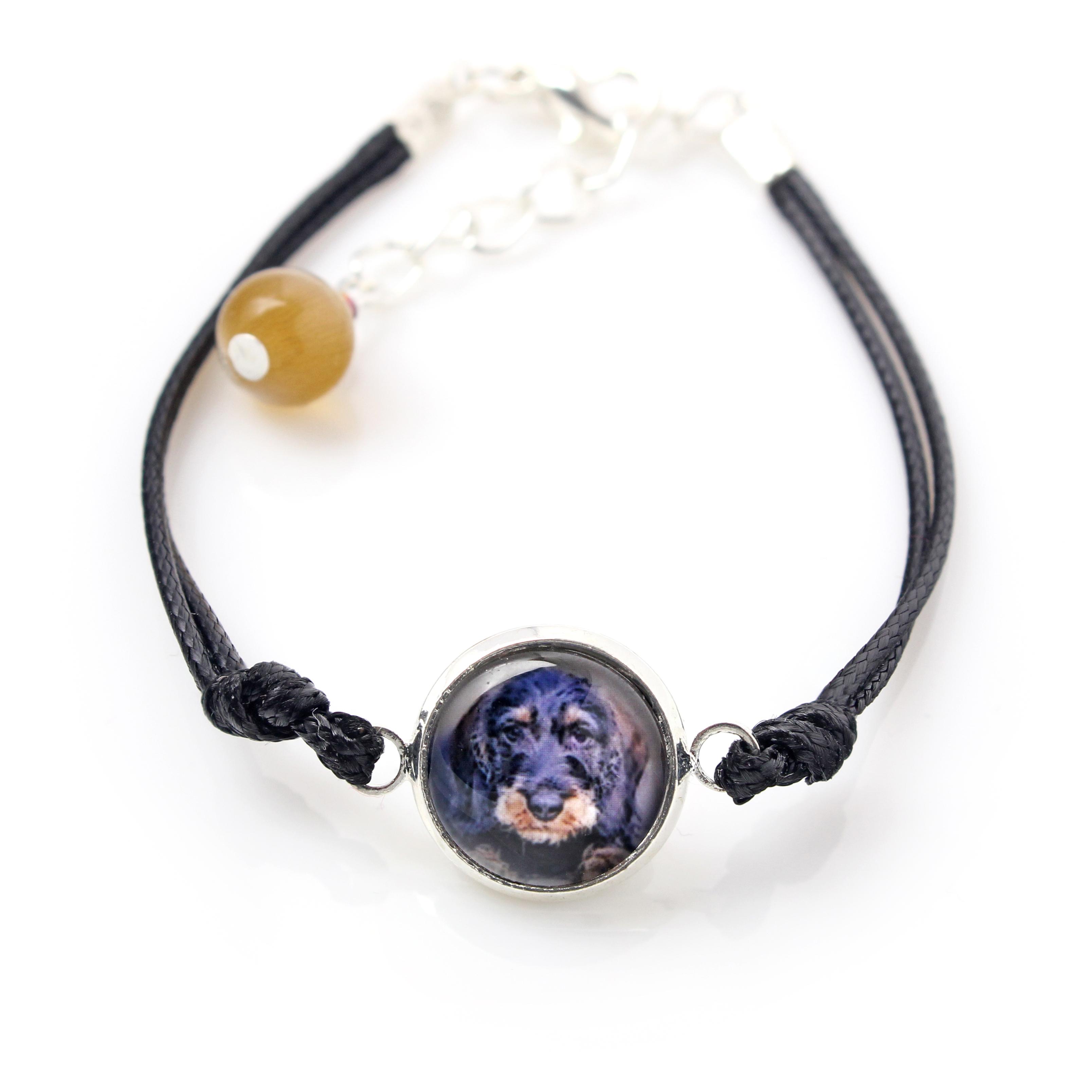 

Dachshund Wire-haired, Wiener dog, Badger dog - bracelet with your photo handmade, unique jewelry from the Art-Dog brand срібний