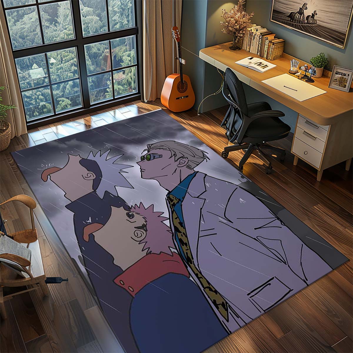 

Jujutsu Kaisen Anime Rug Carpet Large Area Rug Non Slip Washable Floor Mat Gamer Room Bedroom Home Decor 60x90cm