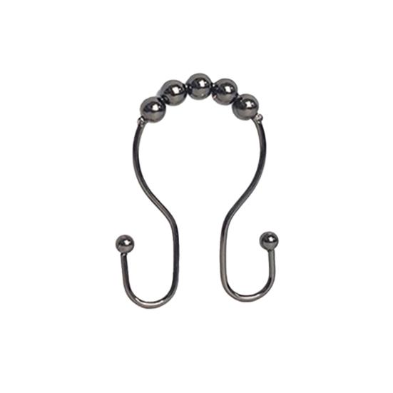 Yousheng 12ks háček na sprchový závěs Dvojité háčky Dobré vyvážení Silná nosná kapacita váleček Kulička Hladký Posuvný kroužek háčku na závěsy Koupelnový zdroj