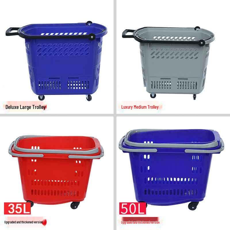 Large Capacity Rolling Shopping Basket