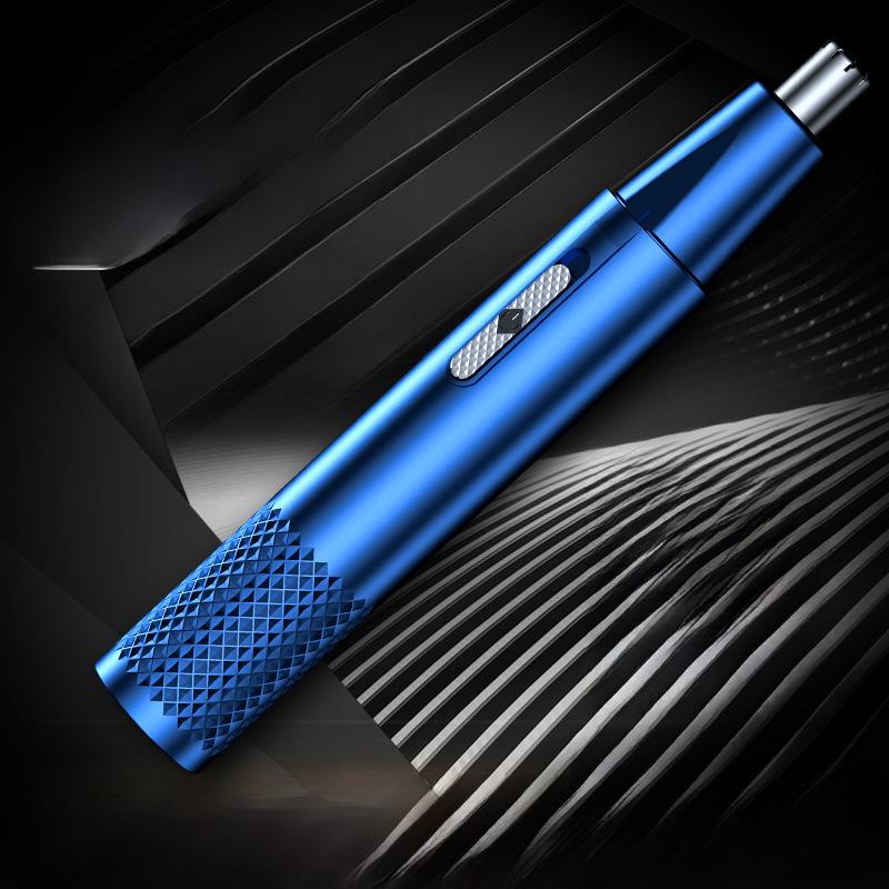 Electric Unisex Nose & Ear Hair Trimmer and Mini Shaver with Sideburns Attachment