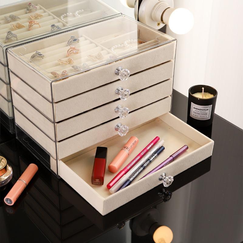 Jewelry Storage Box, High-end Exquisite New Drawer Necklace, Earrings, Multi-layer Large-capacity Earrings, Hand Jewelry Box.