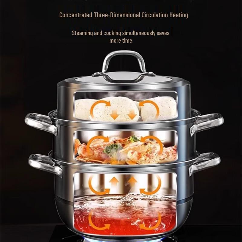 304 Stainless Steel Double Layer Steamer Pot