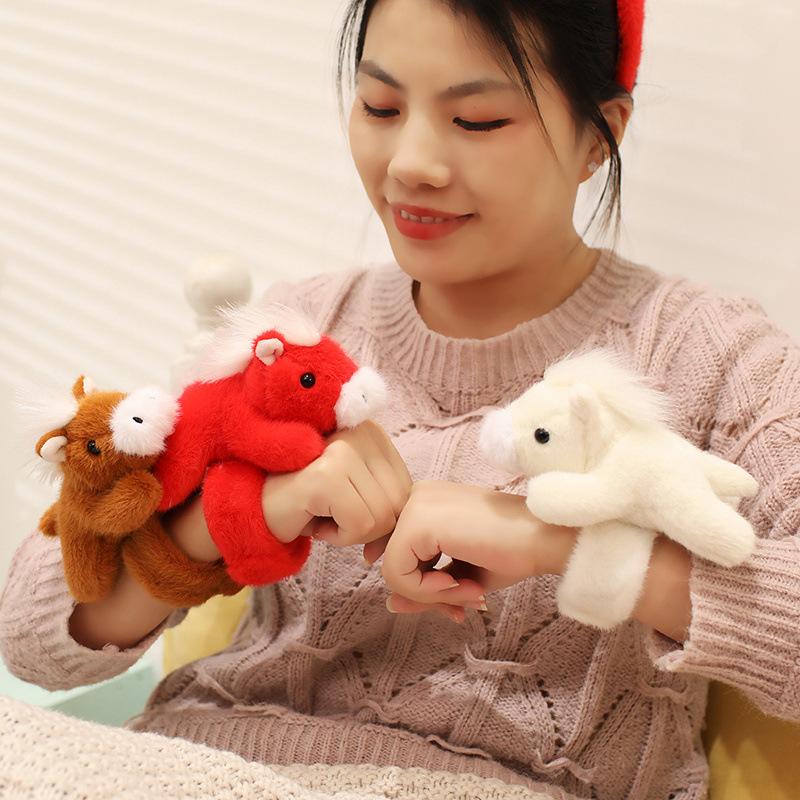 Cute pony snapping ring plush toy doll pony doll children's company soothing doll