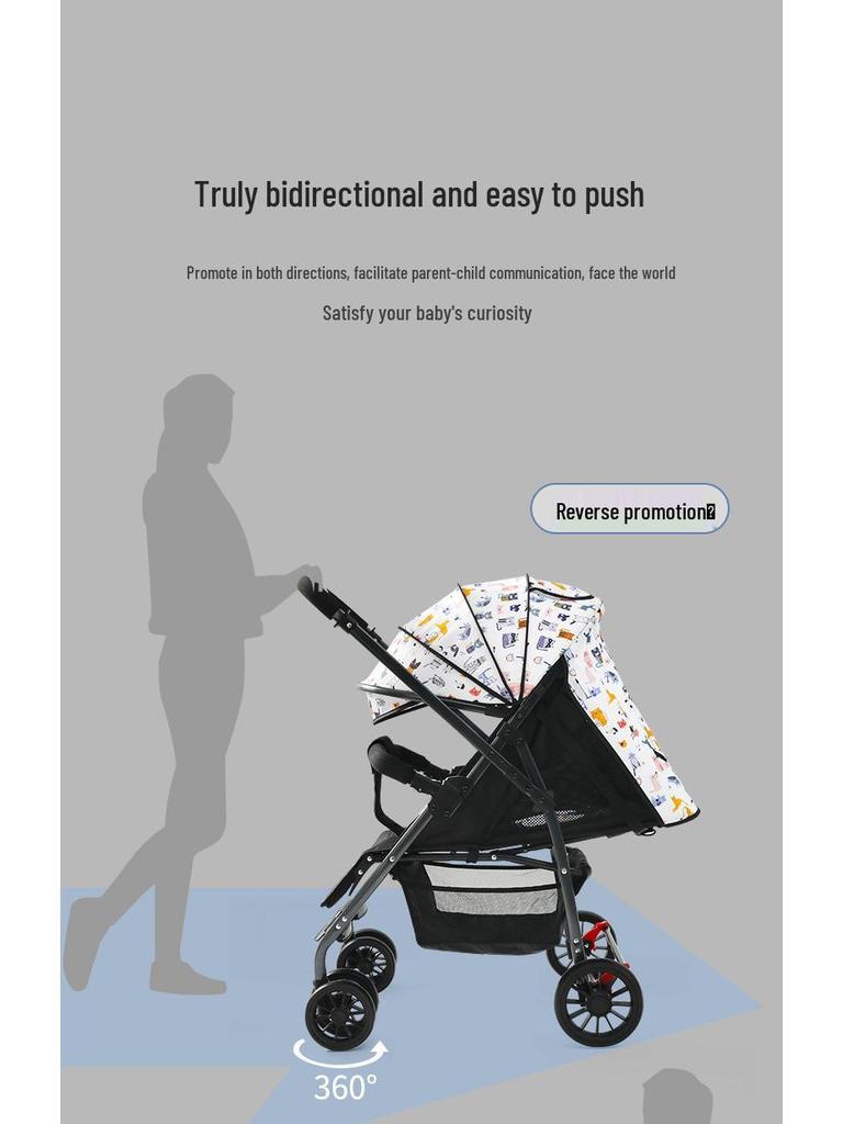 Huaying Compact One-Button Foldable Two-Way Baby Stroller