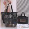 Black Travel Toiletry Bag Mesh Yoga Shoulder Bag New Storage Bag