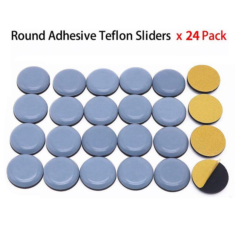 ABUL-72Pcs 25Mm Furniture Glides Self Adhesive Chair Leg PTFE Sliders For Furniture Easy Movers (Round)