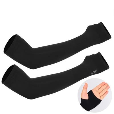 Summer Ice Cool Fingerless Arm Sleeves High Elastic Ice Silk Elbow Sleeve for Outdoor Riding Fishing Sports