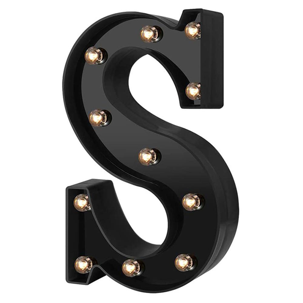 Newly Design Led Letters Lights 26 Alphabet Black Decorative Marquee Lamps for Wedding Party Birthday Home Bar Decoration