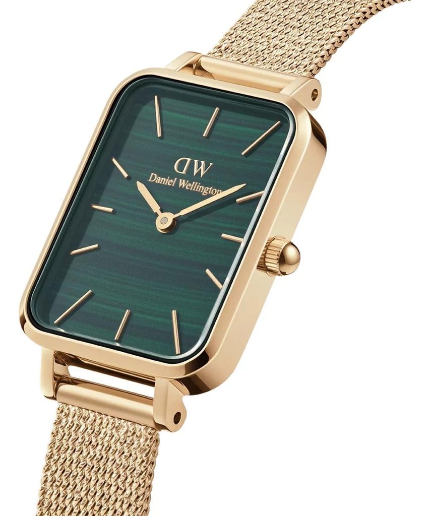 DÁMSKÉ HODINKY DANIEL WELLINGTON Quadro Pressed Evergold Emerald 20mm DW00100561 + KRABIČKA (zw505m)