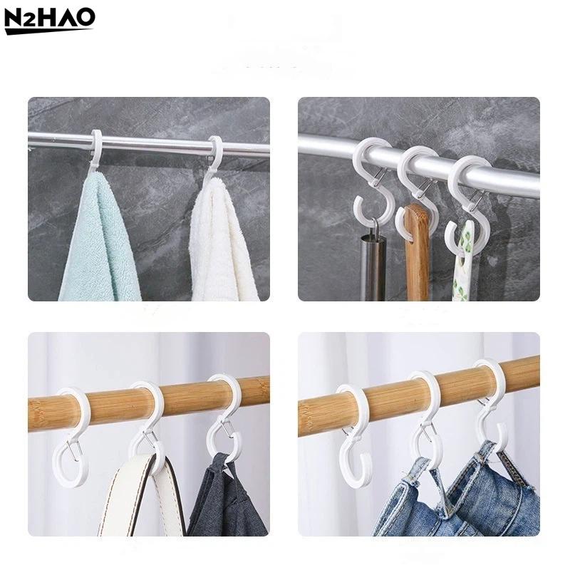 8Pcs Stylish & Durable S-shape Hanger Hooks Multifunctional Kitchen Home Enduring Organizer S Windproof Hooks Lock Hanger Hooks