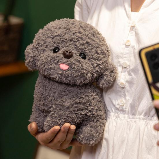 Cute Dog Plush Doll 20/30cm Realistic Soft Fluffy Stuffed Puppy with Playful Tongue Travel Companion Gift for Boys Girls