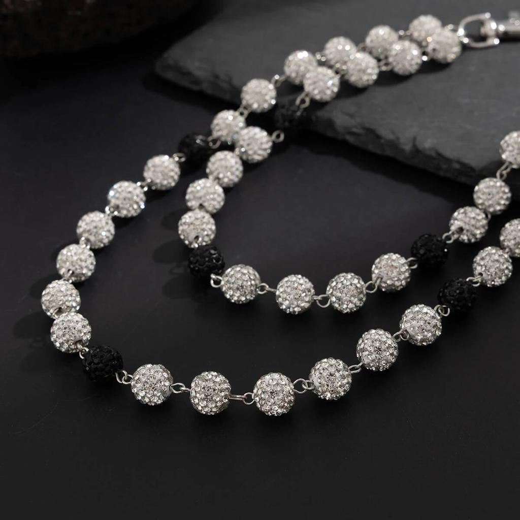 Salircon Hip Hop Rhinestone Waist Belt Keychain for Women Men Trendy Creative Doublelayer Belt Waist Chain Grunge Street Jewelry