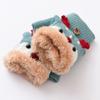 Winter Warm Mittens Cartoon Design Clamshell Half Finger Gloves Kids Fingerless Gloves Children Christmas Gloves Plush Gloves