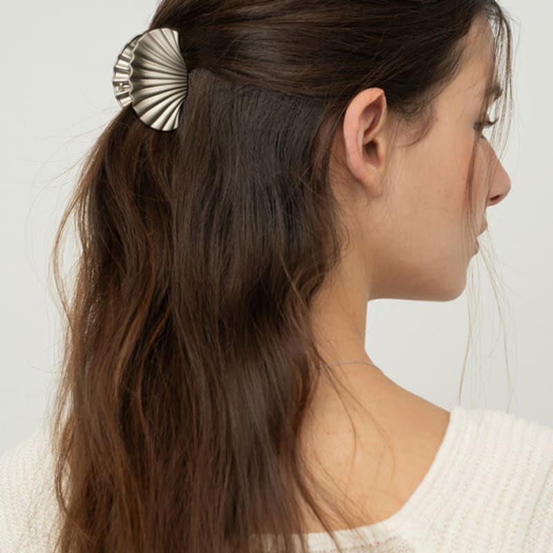 

Ssecondo Mini shell metal hair claw clip, Maris_3 colors Metal grey