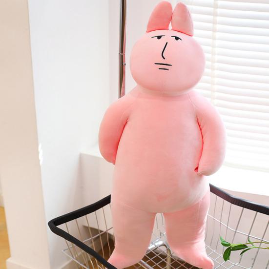 Regenbogen Hase Plüschtier Langohr Hase Körperkissen Weicher Hase Stofftiere Heimdeko Geschenk für Kinder