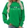 Women's Crew Neck Long Sleeve Loose Fit Sweatshirts Casual Letter Print Pullover Tops