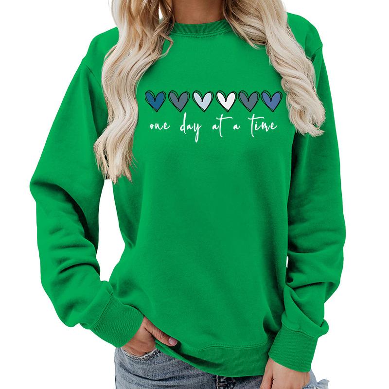 Women's Crew Neck Long Sleeve Loose Fit Sweatshirts Casual Letter Print Pullover Tops