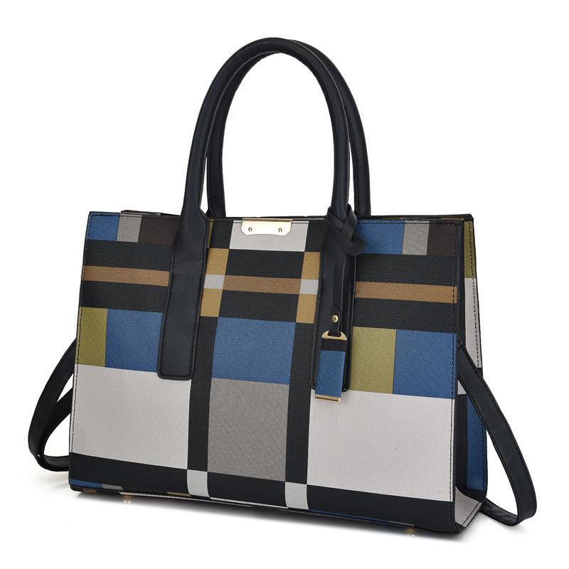 New Plaid Three-piece Set, Mother and Child Contrasting Colors Trendy Single Shoulder Handbag Women's Bag