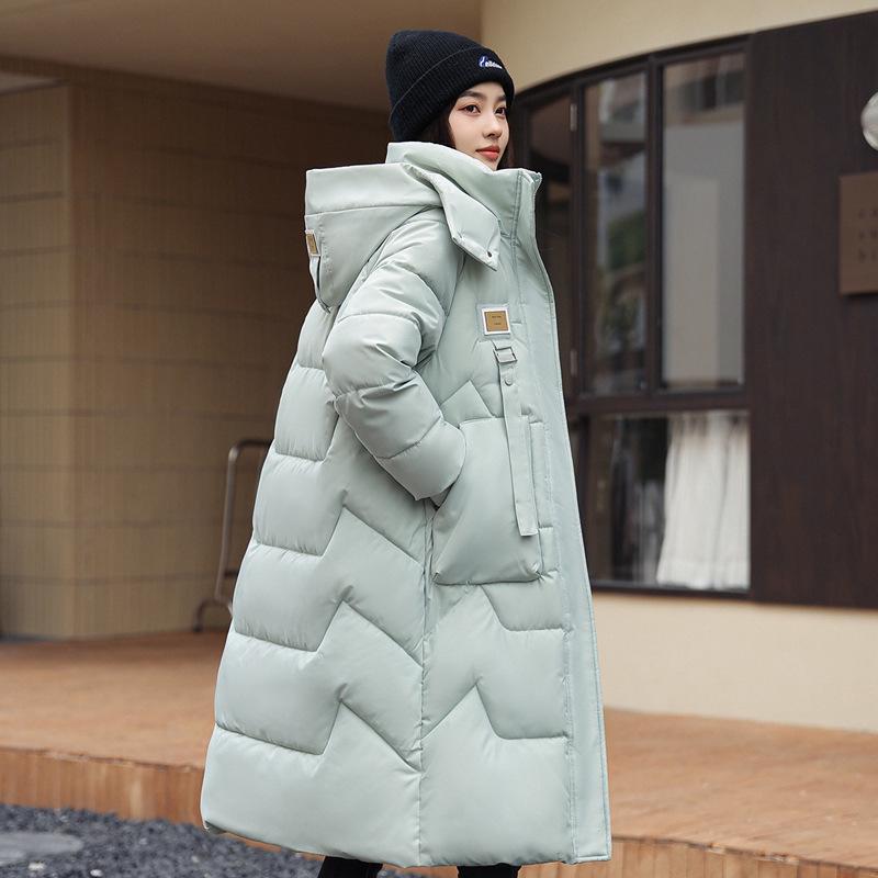 

Women s Winter Long Cotton Jacket with Detachable Hood - Knee-Length, Thick-Padded Outerwear XL
