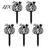 Black Matte Garden Stakes 5Pcs Halloween Planter Stakes, Acrylic Sign for Outdoor Yard Lawn Backyard, Decorative Plant Markers Ghost House Cat