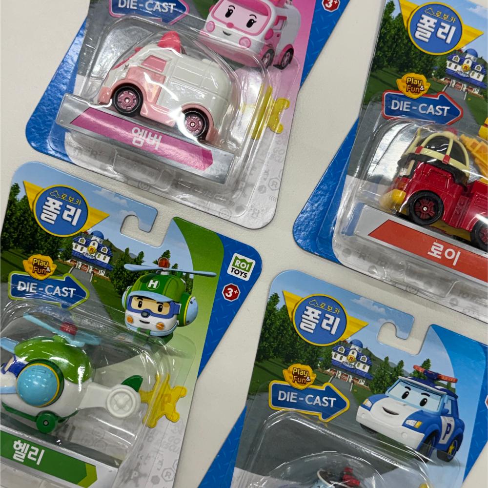 Robocar Poli Kovová hračka Vyberte 1 Poli Roy Amber Helly Oficiální auto