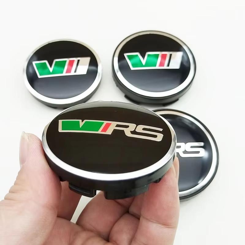 4pcs 56mm 60mm V VRS Logo Car Wheel Center Hub Caps Emblem For Skoda Rapid Octavia Fabia Kodiaq Karoq Laura Superb Accessory