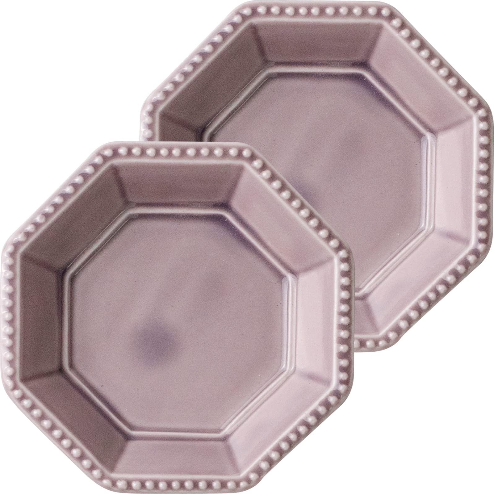 

Minoru Pottery Mino Ware Amy 85 Octagonal Plate, Orchid, Set of 2