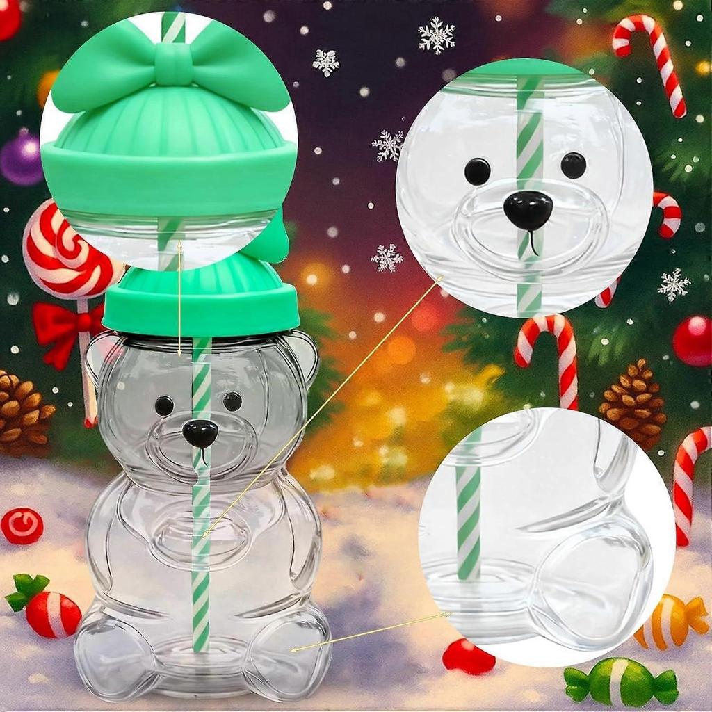 Bear Straw Cup, 2026 New Cute Bear Glass Cup with Straw, Coffee Beer Wine Cocktail Drinks Glassware, Cute Mugs for Christmas Gift, Bear Straw Cup