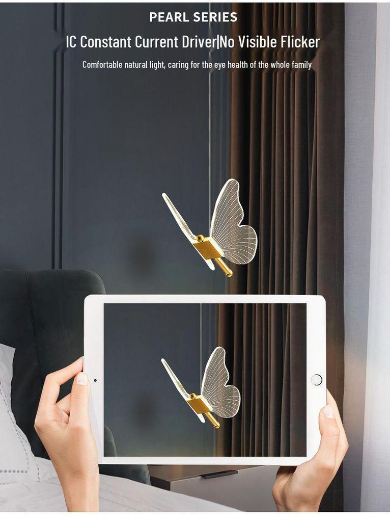 Nordic Luxury Butterfly Hanging Lamp - Modern Minimalist for Bedroom, Dining Room, or Staircase