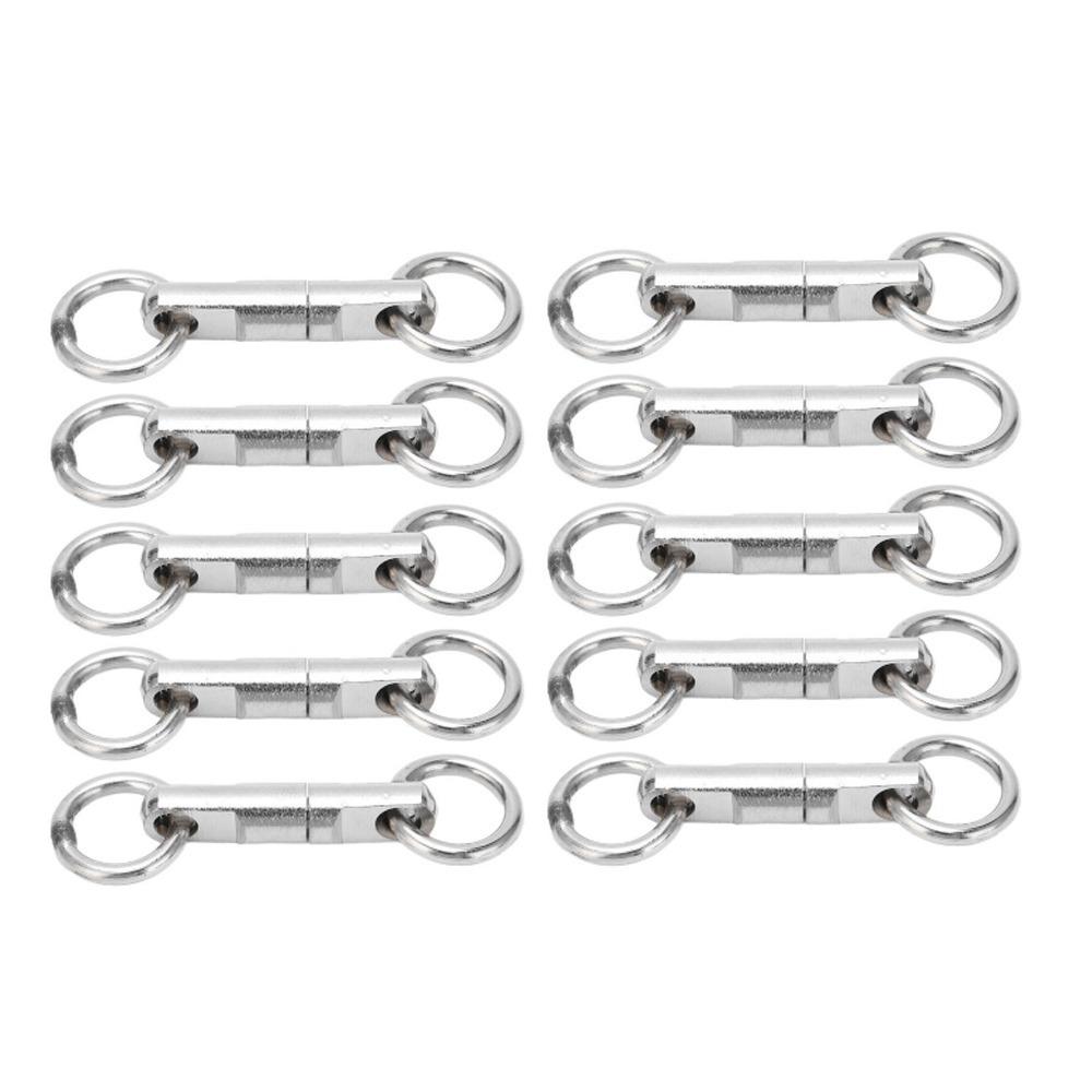 10PCS Column Fishing Ring Swivel 360 Degree Rotation Fishing Swivels  Saltwater Fishing