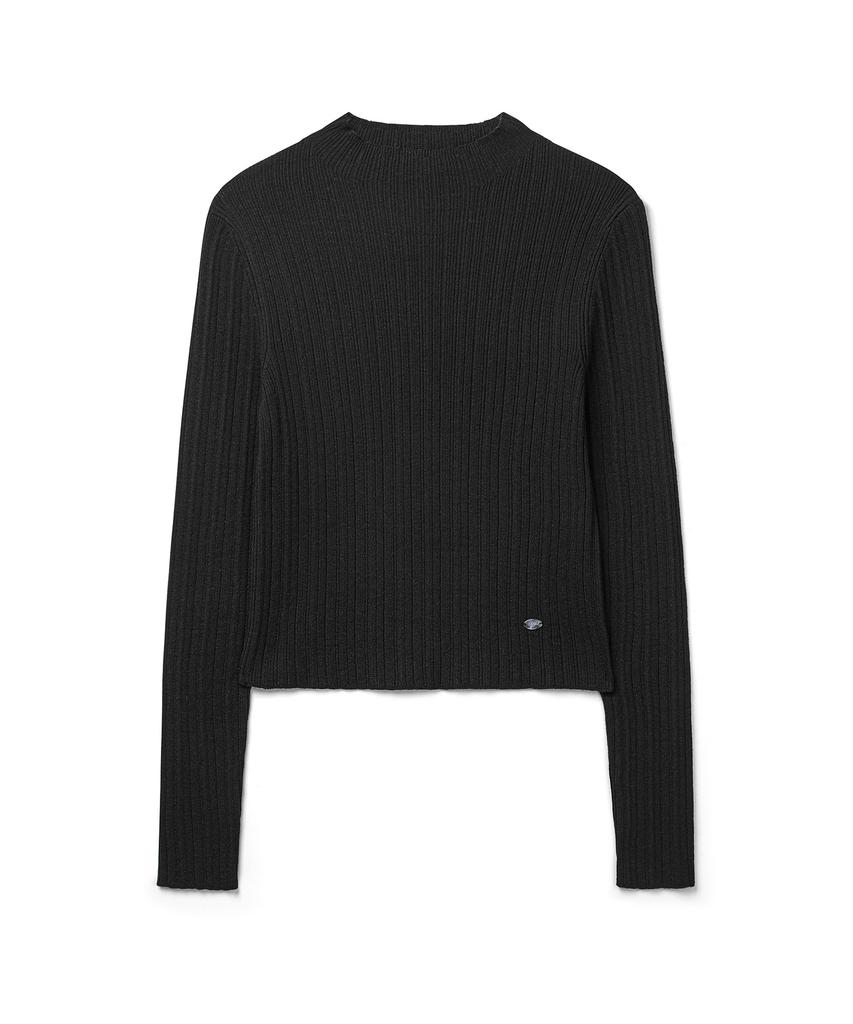 Keoseuteomeokeullagumeon [Italy] Slim Mock Neck Ribbed Knit 5 Color Cowkt009