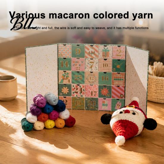 Häkel-Adventskalender 25 Tage 2026, Anfängerfreundliche Weihnachts-Countdown-Box mit Garnen Werkzeugen, DIY Bastelgeschenke für Strickliebhaber, Häkler
